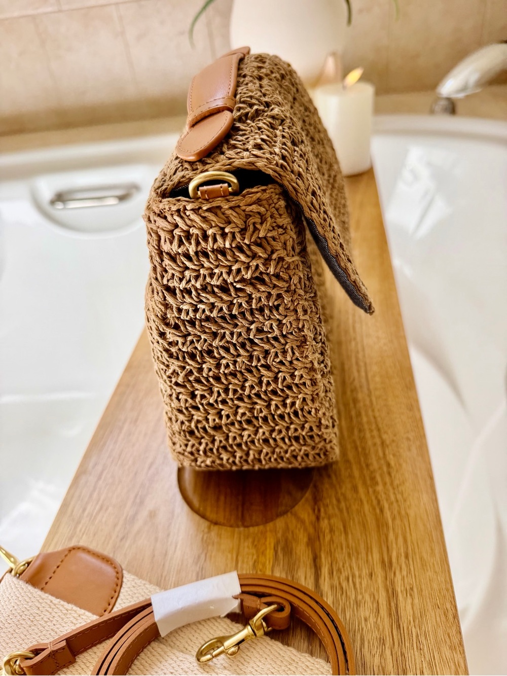 Clare V Louis w/ Top Handle - Palm Twisted Raffia - Picture 5 of 8